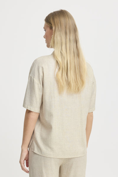 Fransa Juna Short Sleeve Linen Blend Shirt