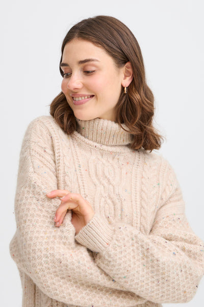 Fransa Ellea Cable Rollneck Jumper