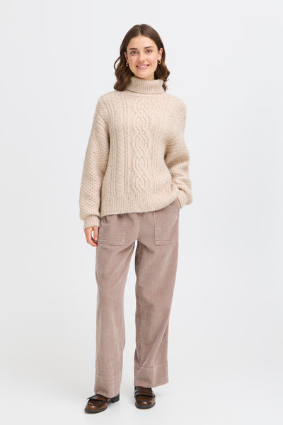 Fransa Ellea Cable Rollneck Jumper
