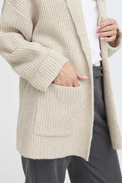 Fransa Beverly Ribbed Shawl Cardigan