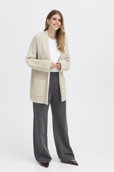 Fransa Beverly Ribbed Shawl Cardigan