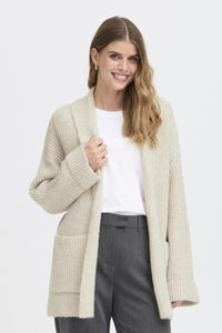 Fransa Beverly Ribbed Shawl Cardigan