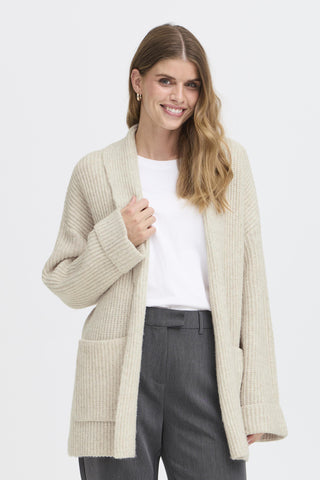 Fransa Beverly Ribbed Shawl Cardigan