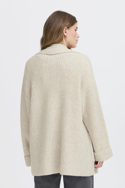 Fransa Beverly Ribbed Shawl Cardigan