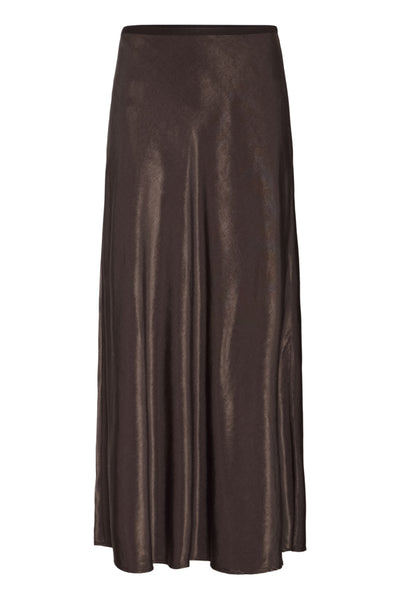 Fransa Shina Long Satin Bias Cut Midi Skirt