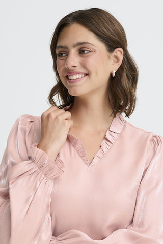 Fransa Yolanda V-Neck Shimmer Blouse