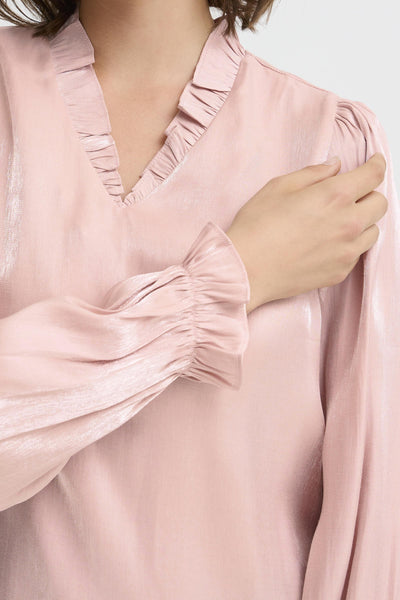 Fransa Yolanda V-Neck Shimmer Blouse