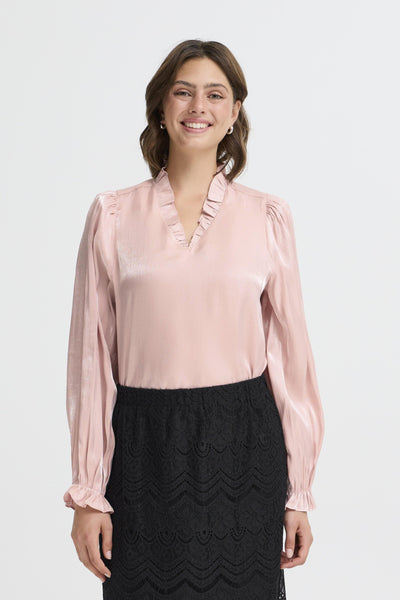 Fransa Yolanda V-Neck Shimmer Blouse