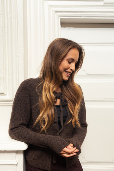 Fransa Rosanna Bow Tie Front Cardigan