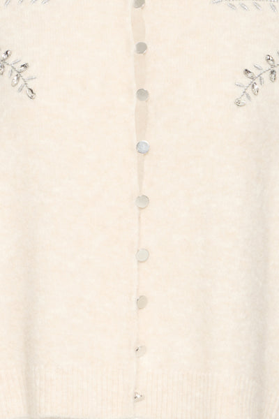 Fransa Kenda Floral Embellished Cardigan