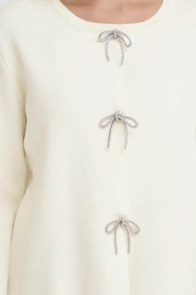 Fransa Sally Sparkle Bow Detail Cardigan