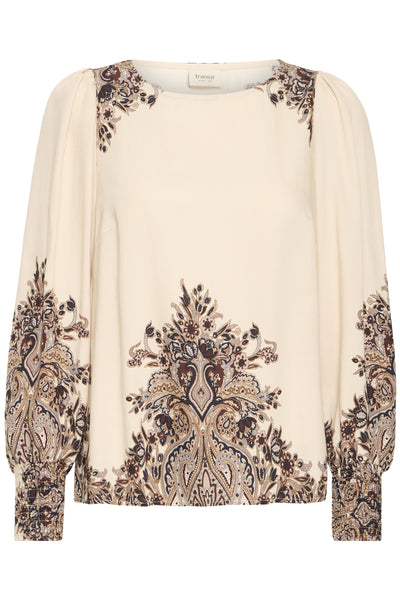 Fransa Adara Paisley Trim Blouse