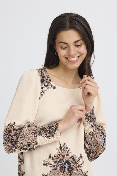 Fransa Adara Paisley Trim Blouse