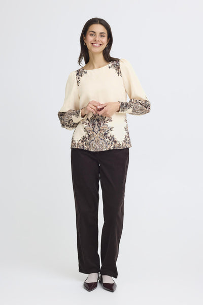 Fransa Adara Paisley Trim Blouse