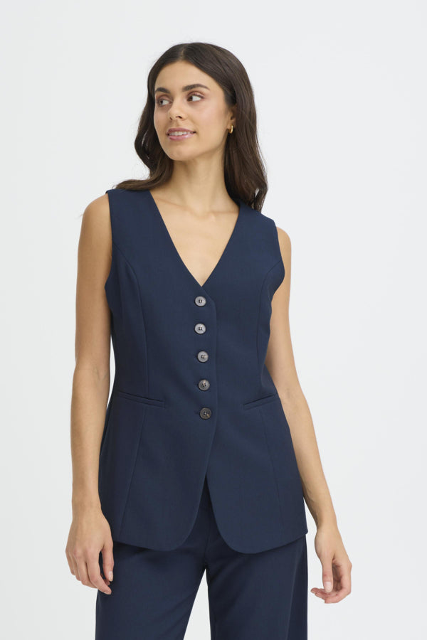 Fransa Abigail Button Up Tailored Waistcoat