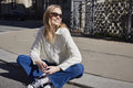 Fransa Vivian V-Neck Collar Cable Knit Jumper - Off White