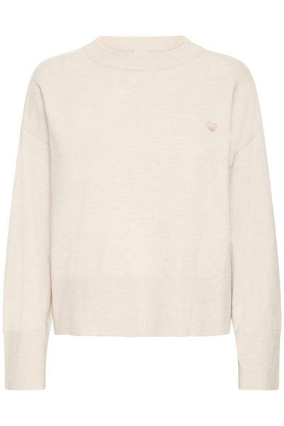 Fransa Melani Heart Motif Jumper - Pale Pink