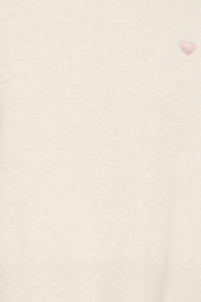 Fransa Melani Heart Motif Jumper - Pale Pink