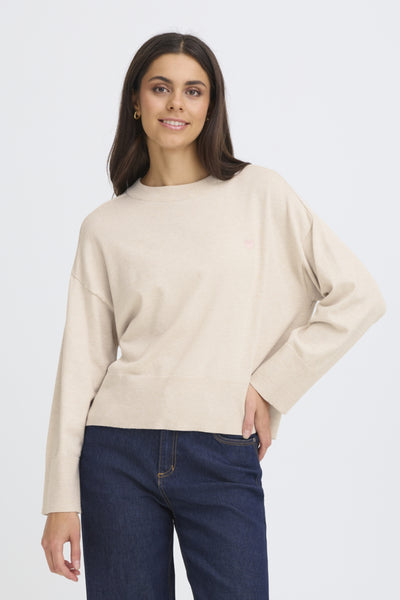 Fransa Melani Heart Motif Jumper - Pale Pink