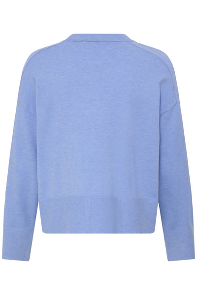 Fransa Melani Heart Motif Jumper - Pale Blue