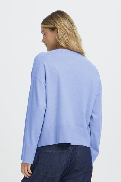 Fransa Melani Heart Motif Jumper - Pale Blue