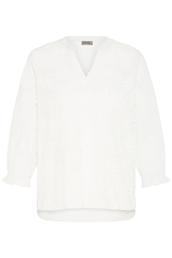 Fransa Obbie Broderie Anglaise Applique Floral Blouse