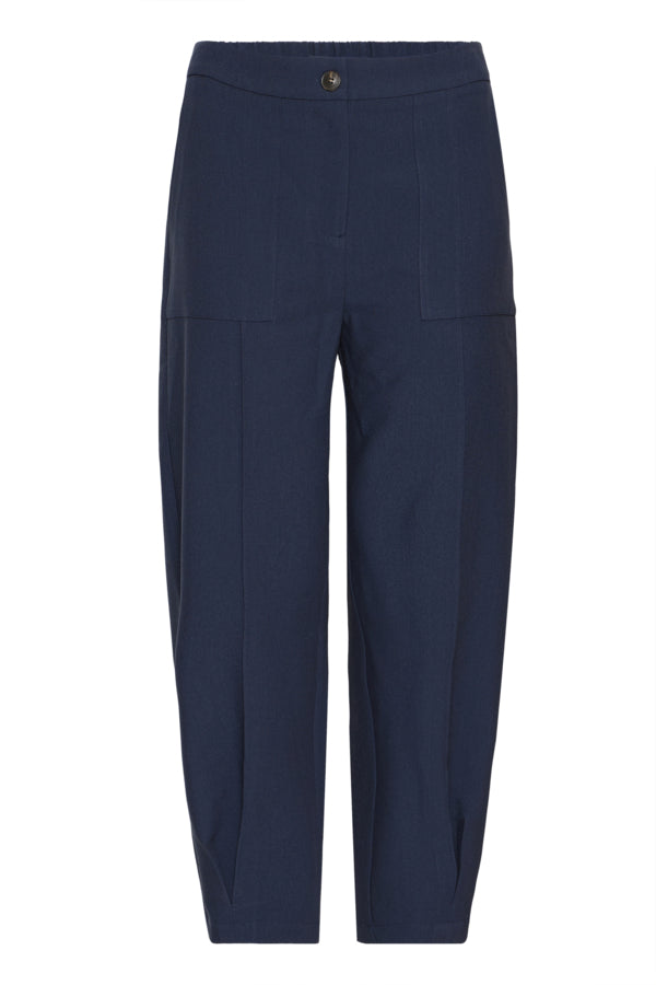 Fransa Abigail Cuff Tailored Trousers - Navy