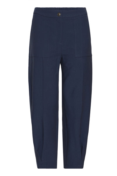 Fransa Abigail Cuff Tailored Trousers - Navy