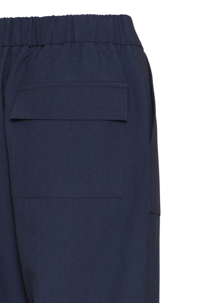 Fransa Abigail Cuff Tailored Trousers - Navy
