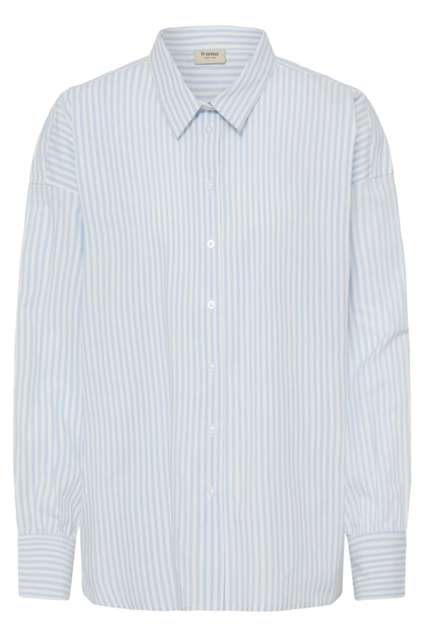 Fransa Za Classic Oversized Stripe Shirt