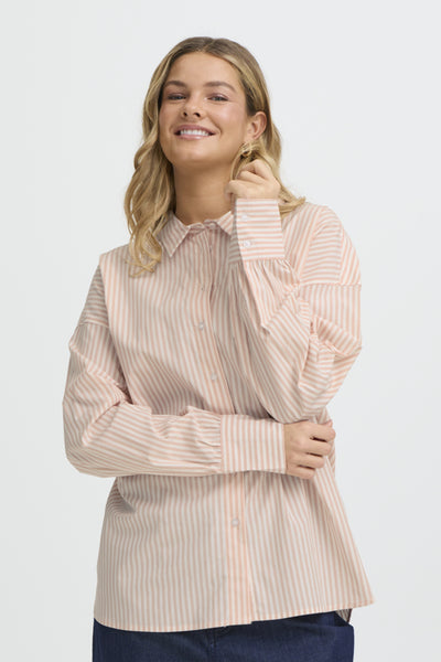 Fransa Za Soft Pink Stripe Shirt