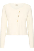 Fransa Novella Gold Button Asymmetric Cardigan