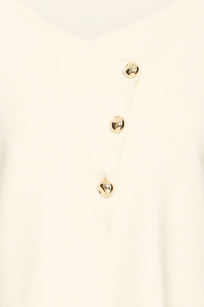 Fransa Novella Gold Button Asymmetric Cardigan