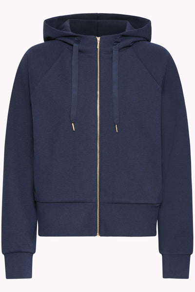Fransa Priya Hooded Zip Soft Jacket - Navy