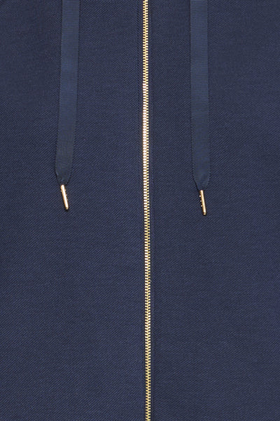 Fransa Priya Hooded Zip Soft Jacket - Navy