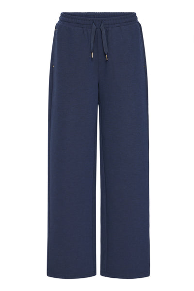 Fransa Priya Wide Leg Soft Trousers - Navy