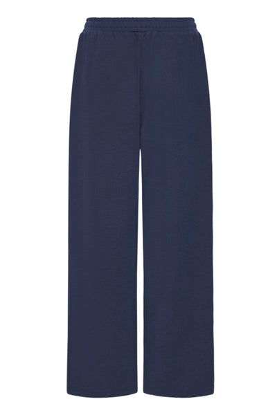 Fransa Priya Wide Leg Soft Trousers - Navy