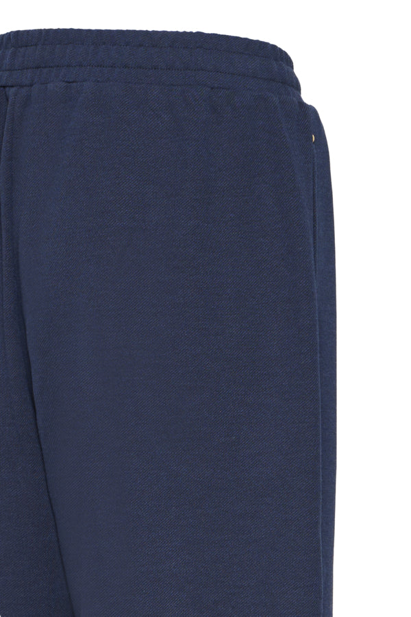Fransa Priya Wide Leg Soft Trousers - Navy