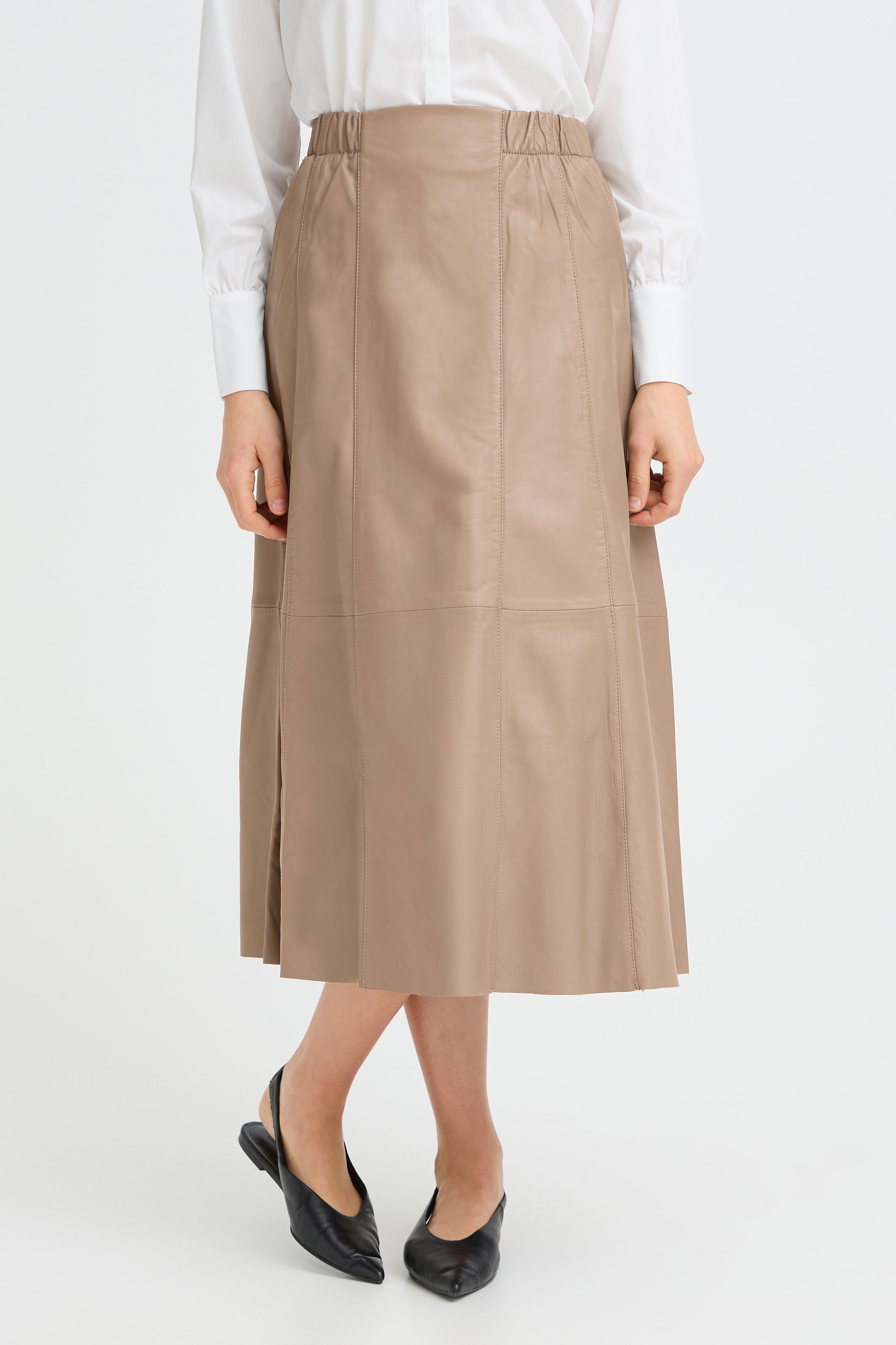 Fransa Lex Leather Midi Skirt