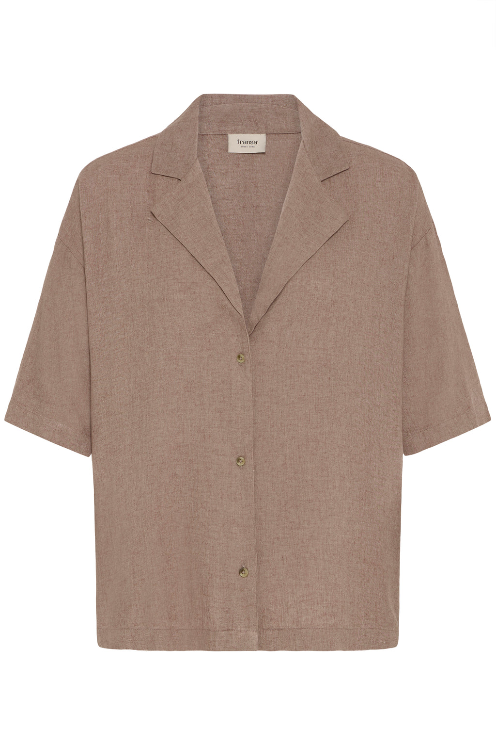 Fransa Jett Soft Linen Blend Button Front Shirt