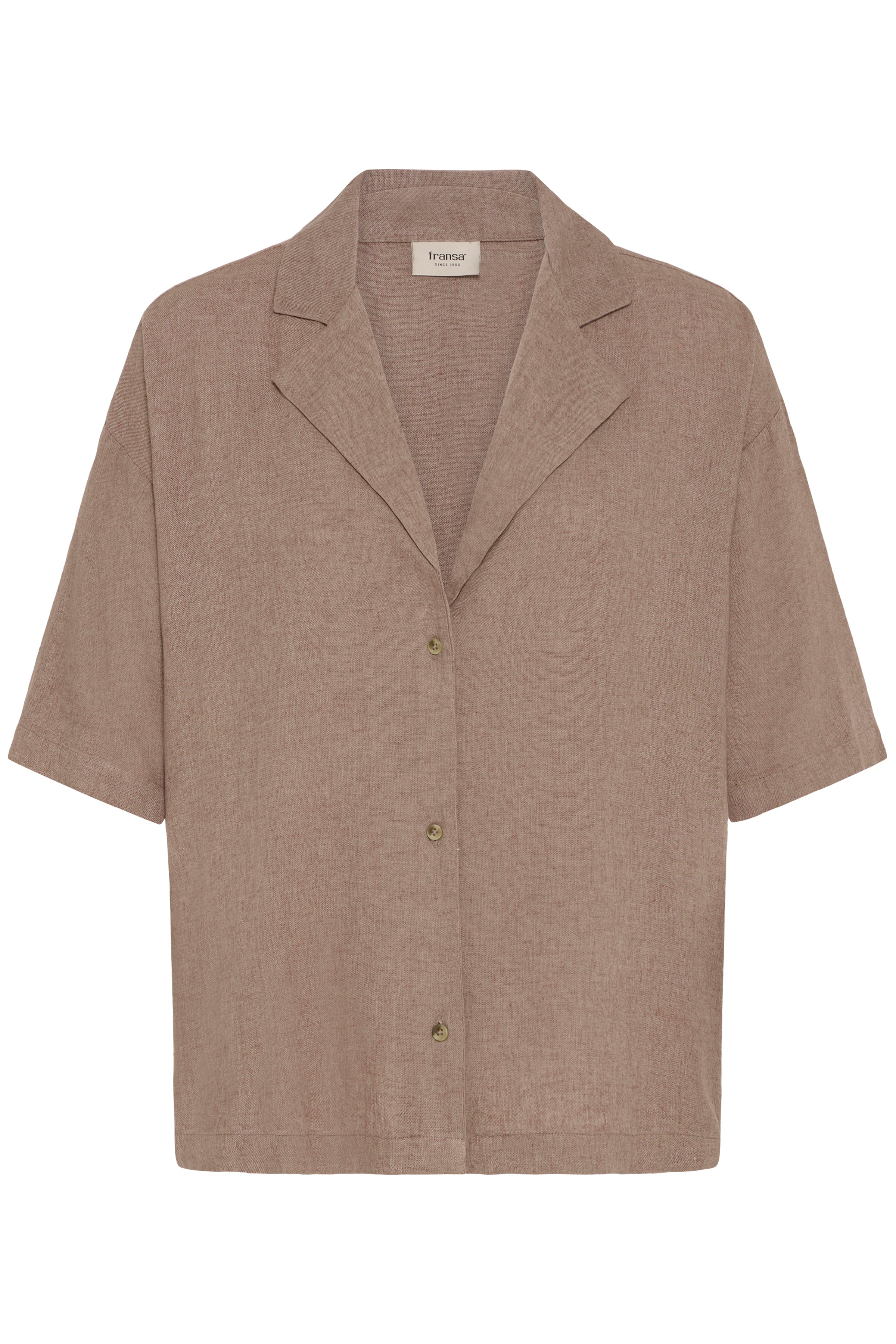 Fransa Jett Soft Linen Blend Button Front Shirt