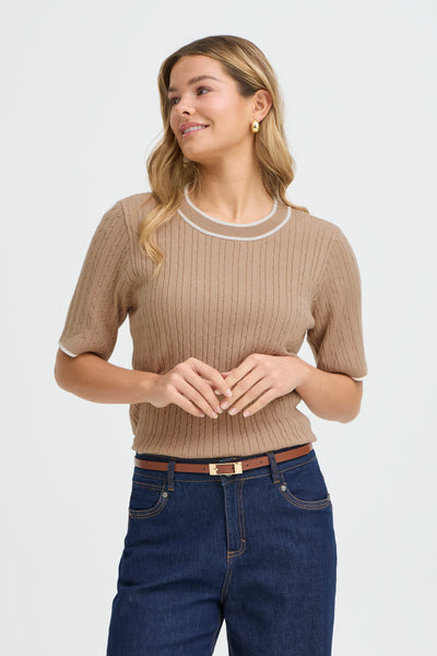 Fransa Lauren Contrast Edge Pullover