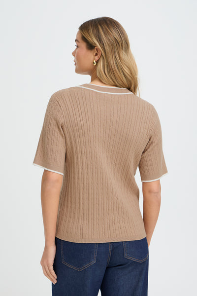 Fransa Lauren Contrast Edge Pullover