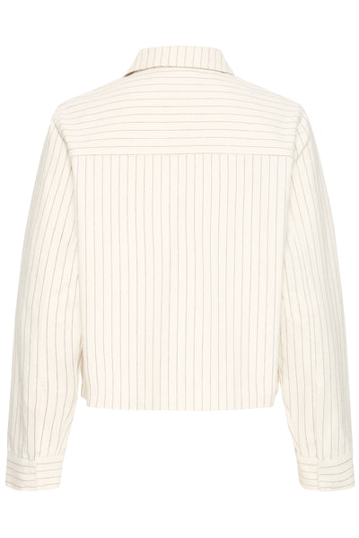 Fransa Inez Boxy Pinstripe Zip Jacket