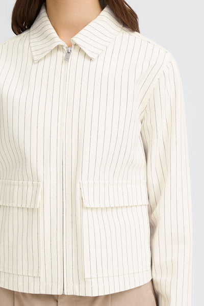 Fransa Inez Boxy Pinstripe Zip Jacket