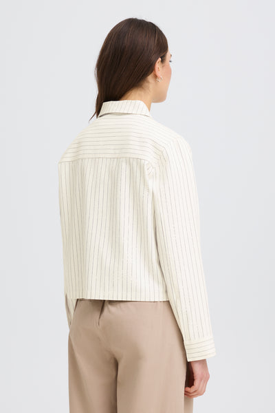 Fransa Inez Boxy Pinstripe Zip Jacket