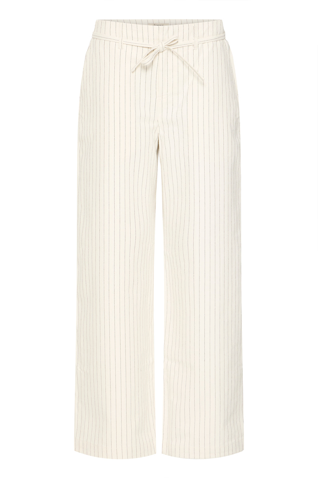Fransa Inez Pinstripe Wide Leg Tie Waist Trousers