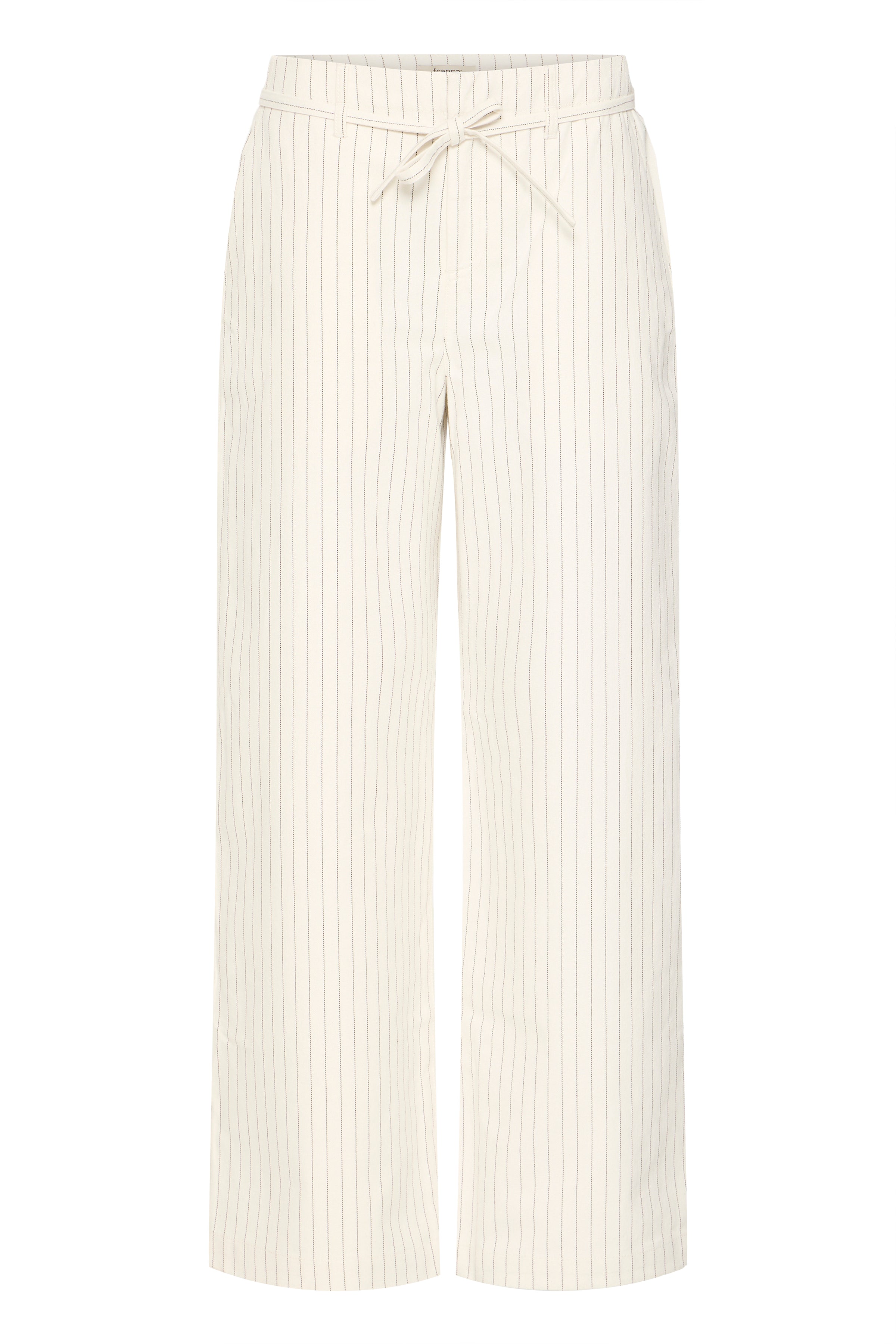 Fransa Inez Pinstripe Wide Leg Tie Waist Trousers