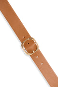 Fransa Clara Faux Leather Square Buckle Belt - Tan