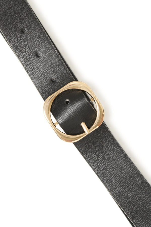 Fransa Clara Faux Leather Square Buckle Belt - Black
